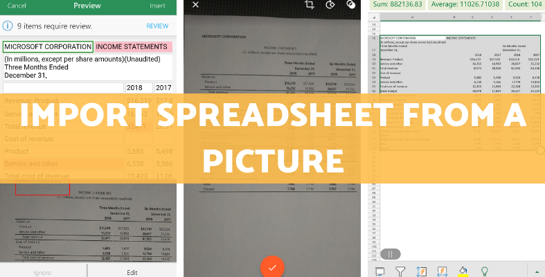 You Can Now Snap a Picture of a Spreadsheet & Import it into Excel