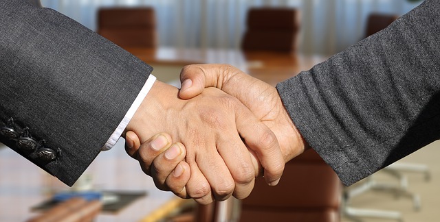 Handshake between two people