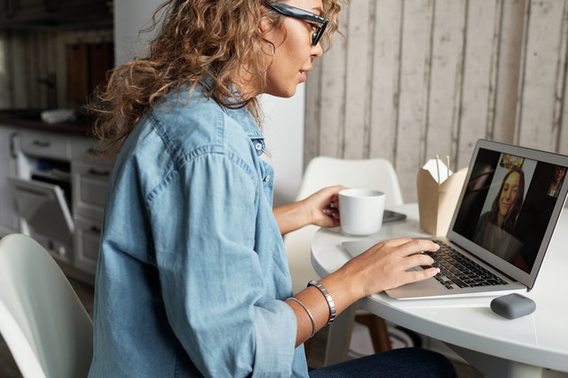 Woman on a laptop