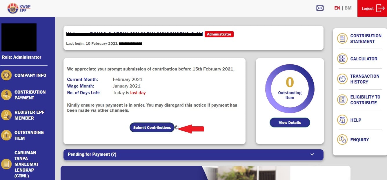 epf contribution