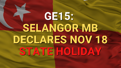 Cover image for GE15: Selangor MB declares Nov 18 state holiday