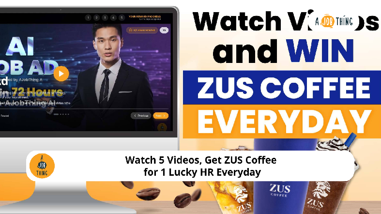 Watch 5 Videos, Get ZUS Coffee for 1 Lucky HR Everyday